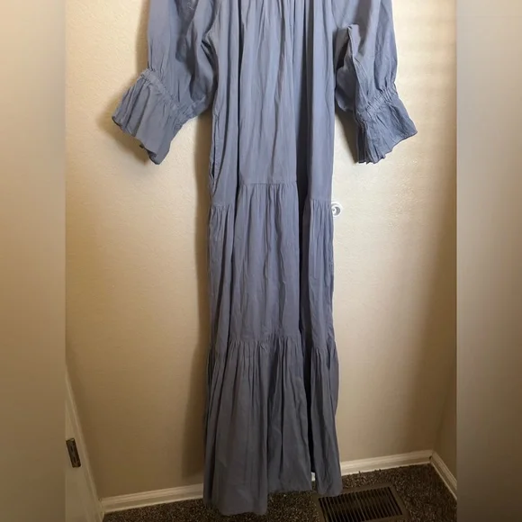 Daughters of India Sahana Flowy Maxi Dress Sz Large in Blue - Picture 5 of 8